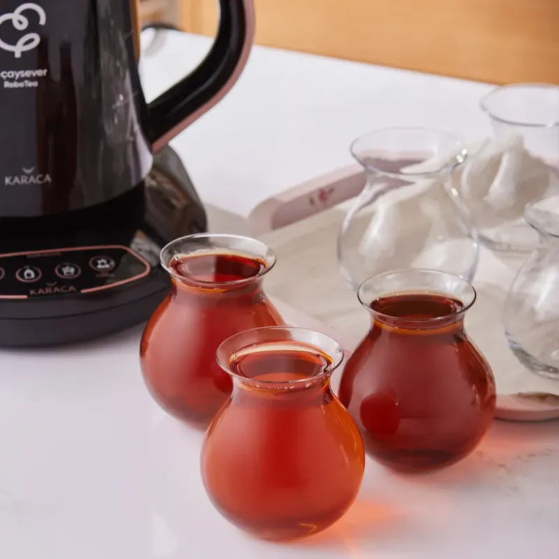 Karaca Tatlıcan by Refika 6 Piece Turkish Tea Set for 6 People, 200ml, Multi - 1