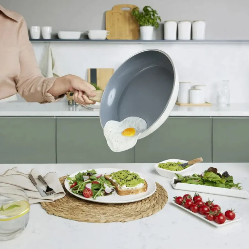 Karaca x Refika Birgül Swiss Crystal Induction Frying Pan 30 Cm Creamy, Large Non-Stick Pan, No PFAS, No-Oil Cooking Pan - 2