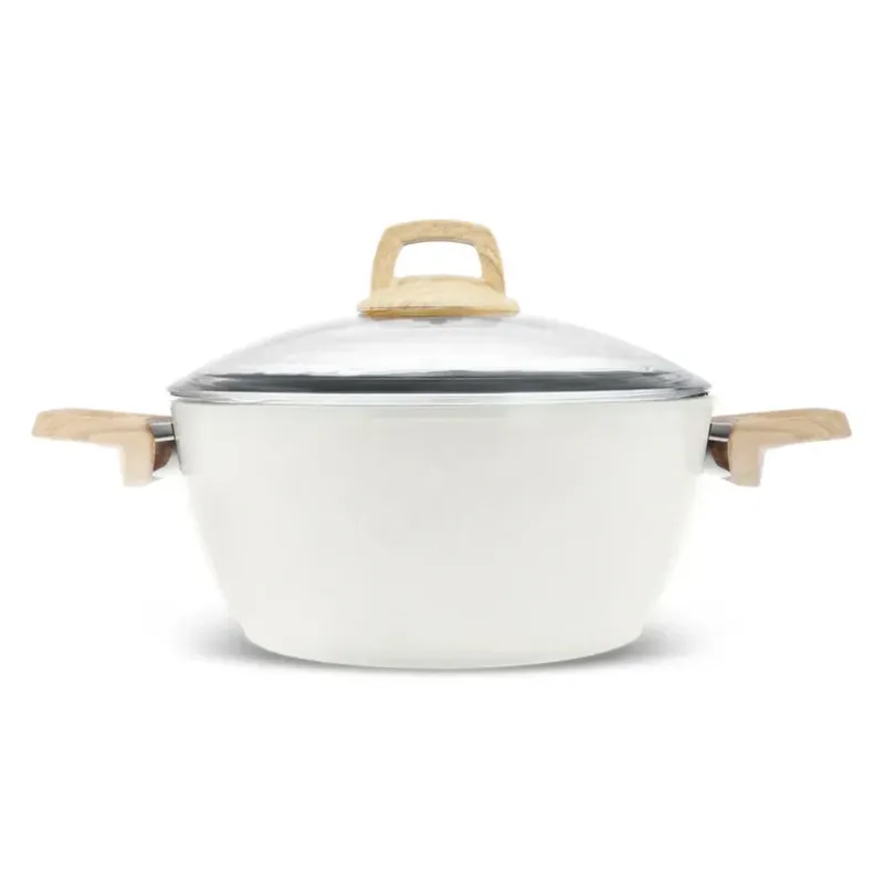 Karaca x Refika Birgül Swiss Crystal Induction Stockpot with Lid 24 cm Creamy, Medium Size Induction Pot, Uniqe Non-Stick Coating Cookware, Non-Toxic, No PFAS - 1