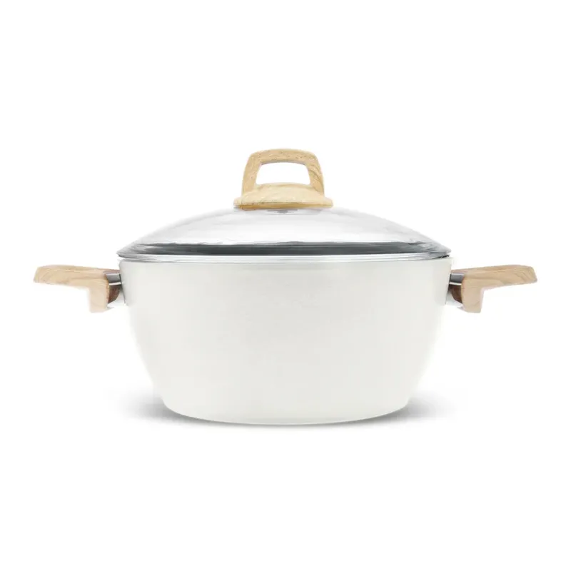 Karaca x Refika Birgül Swiss Crystal Stockpot with Lid 20 cm Creamy, Non-Toxic Coating Small Stockpot, No Harmful Chemicals, No PFAS - 1